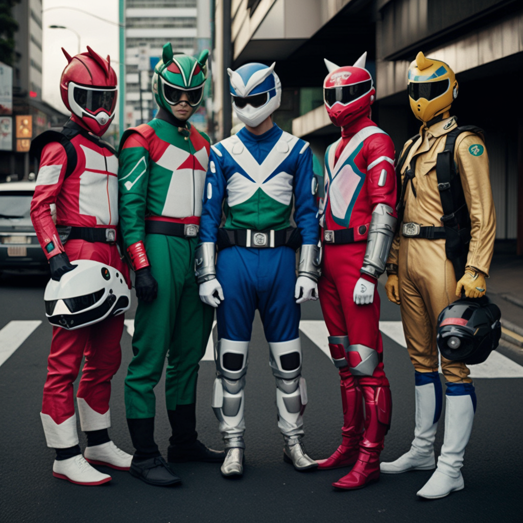 5 membri super Sentai per le strade di TOKYO