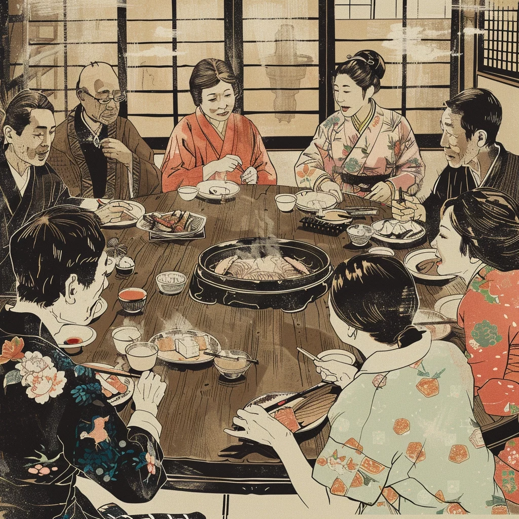 Modales en la mesa Japón
