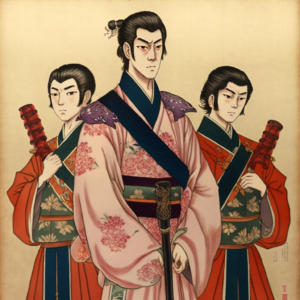 Prinz Shōtoku (聖徳太子, Shōtoku Taishi) mit zwei Prinzen