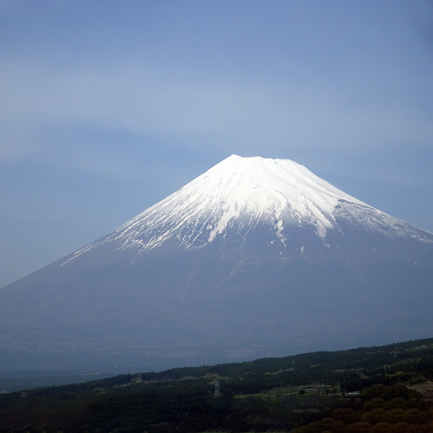 Der Berg Fuji vom Shinkasen aus gesehen