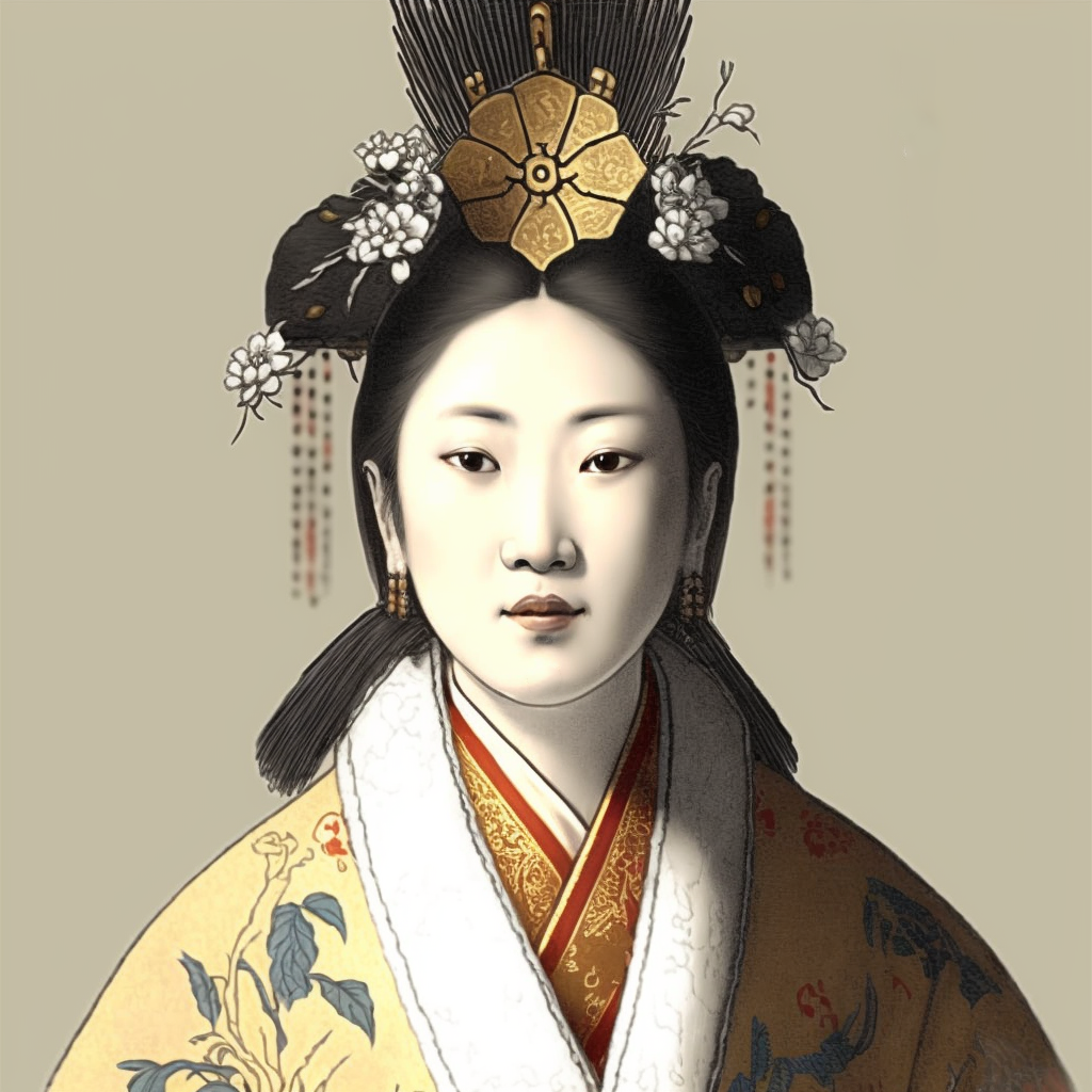 illustration représentant l'impératrice japonaise Gemmei