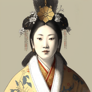 illustration depicting Japanese Empress Gemmei