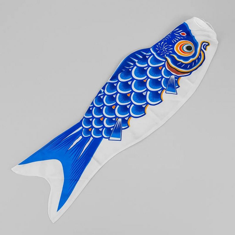 Ilustración: ¿Qué es un koinobori azul japonés? — Cultura japonesa | ROPPONGI