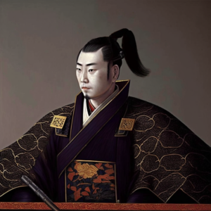retrato del líder guerrero japonés Tokugawa Ieyasu